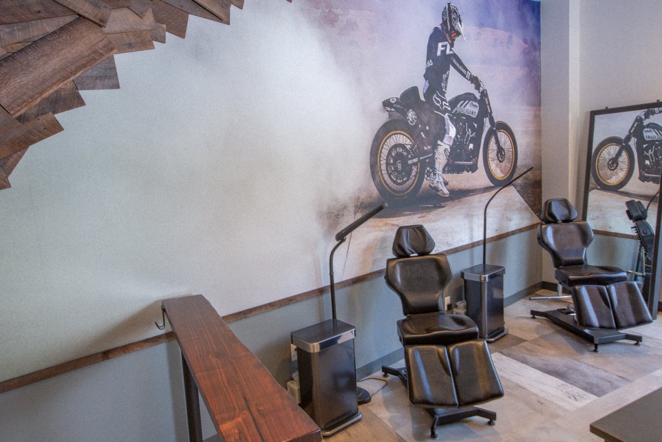 These tattoo stations sit near the front window of our shop