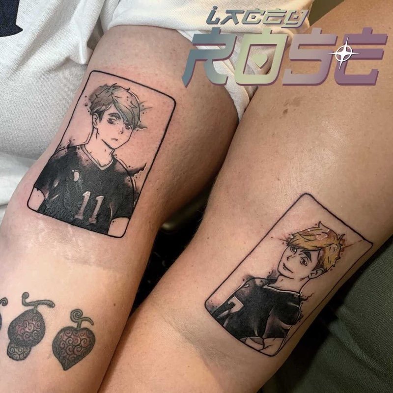 Matching tattoos by Lacey at Hart &amp; Huntington Tattoo Co.