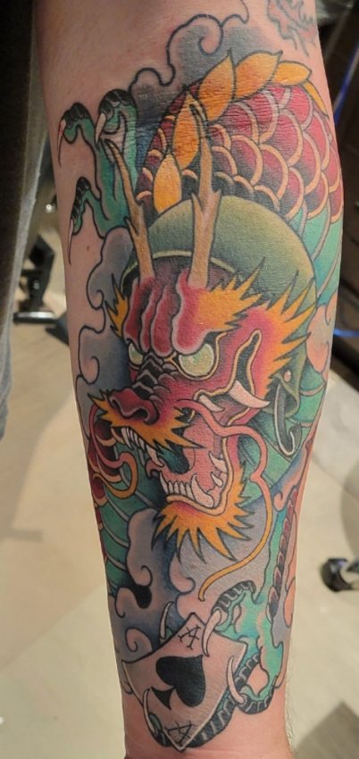 Neotraditional tattoo by Jimmy Rogers