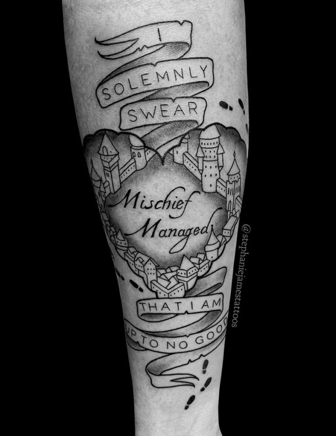 harry potter, lettering, black and grey, linework