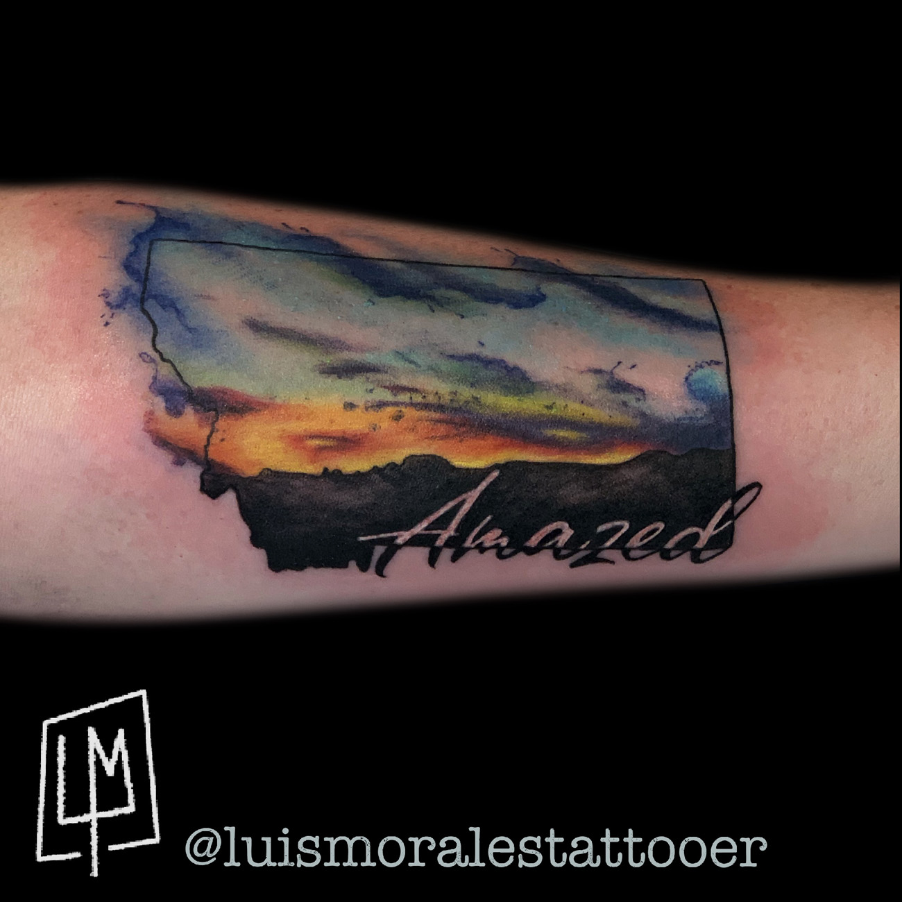Abstract, Watercolor, Lettering and Script, Color tattoo by Orlando Tattoo  Artist - Luis Morales
