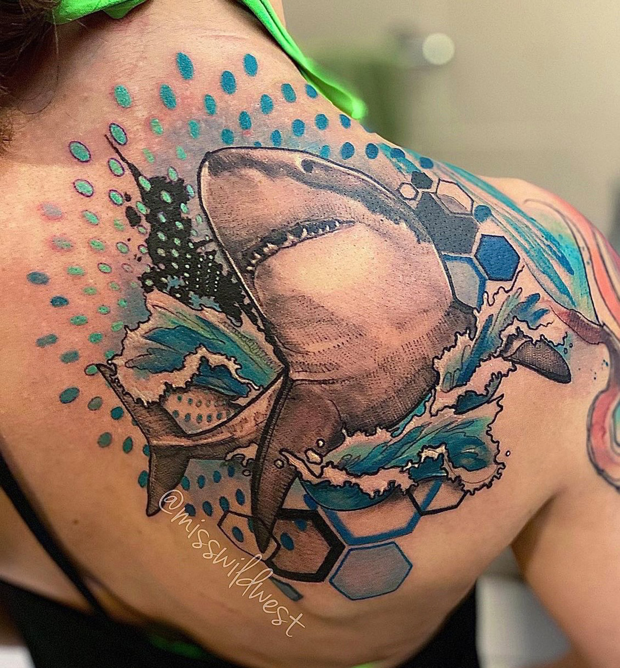 Animal, Color, Trash Polka, Surrealism, Geometric tattoo by Orlando Tattoo  Artist - Cortni West
