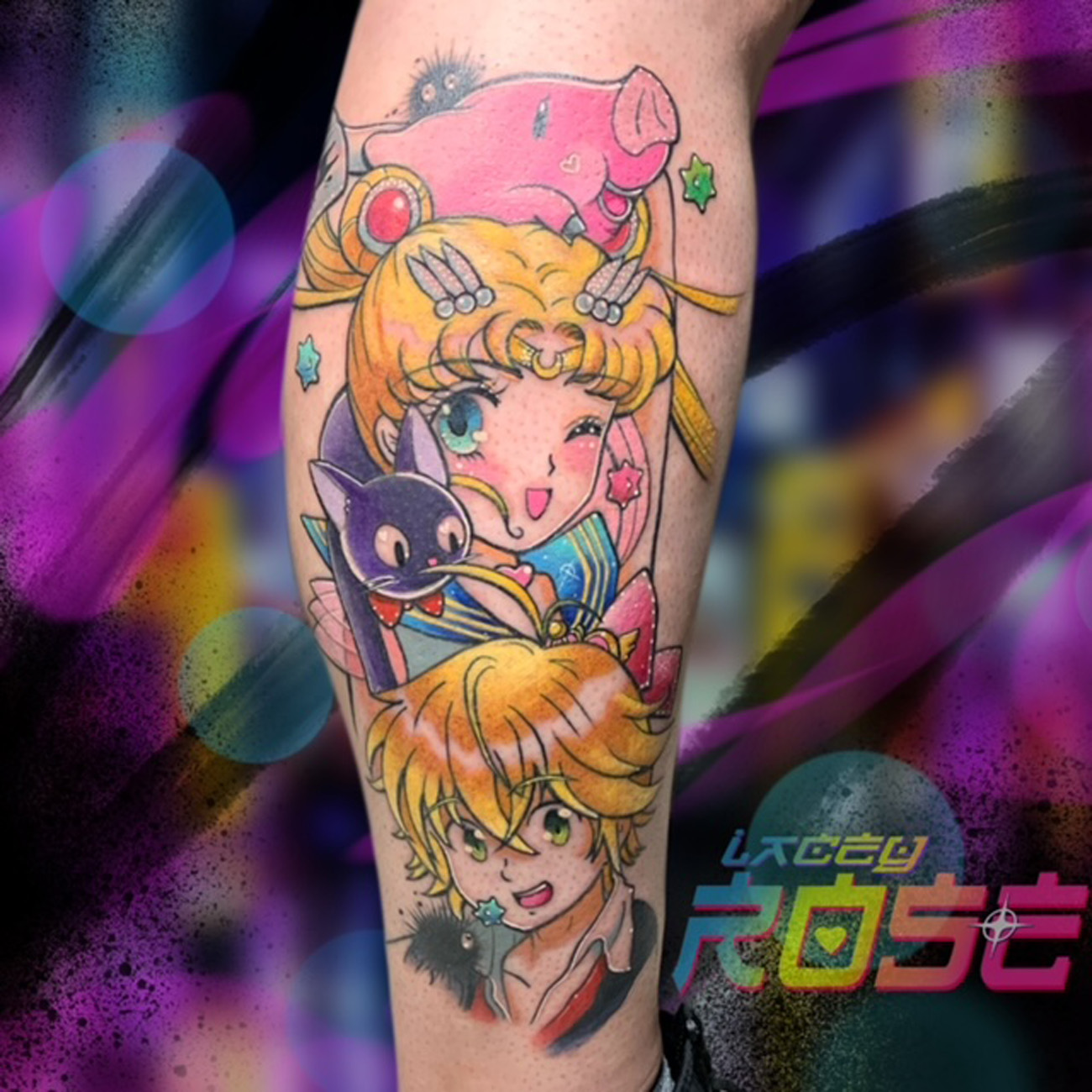Anime,Color,Illustrative tattoo by