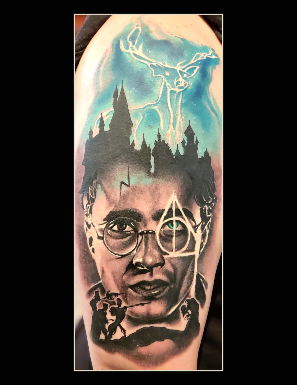 Color, Portrait, Black and Gray, Harry Potter, Realism, Orlando inspired  tattoo by Orlando Tattoo Artist - Jimmy Rogers