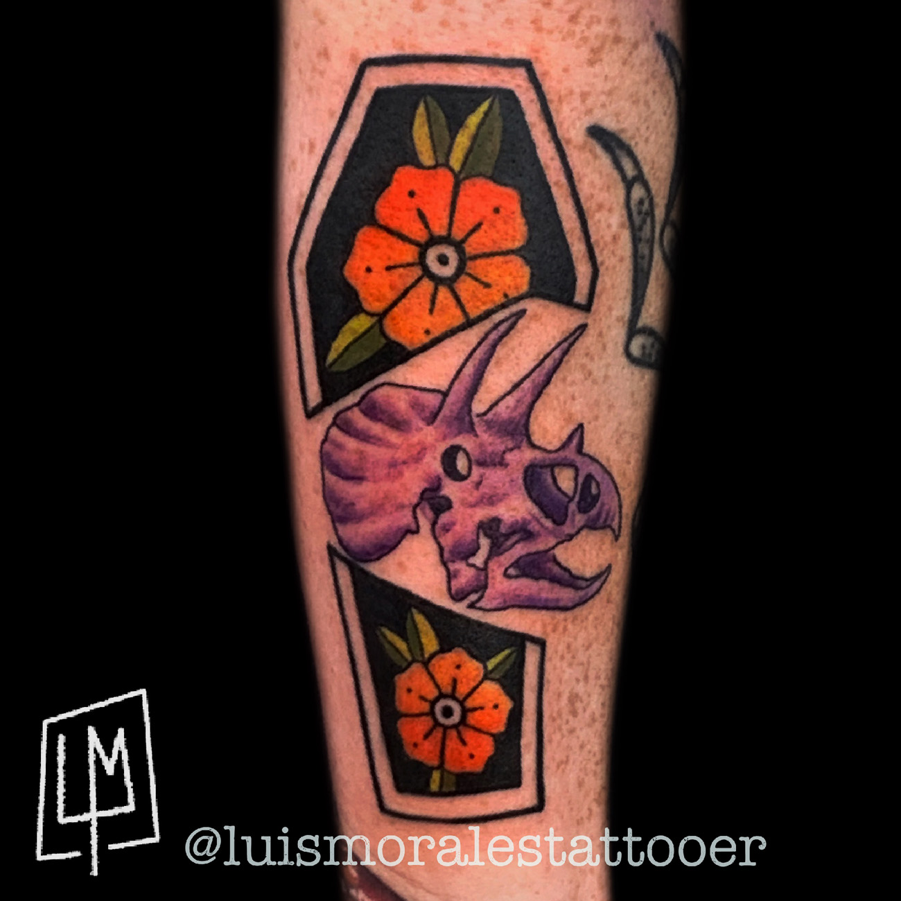 Neotraditional, Flower, Color, Skull tattoo by Orlando Tattoo Artist - Luis  Morales