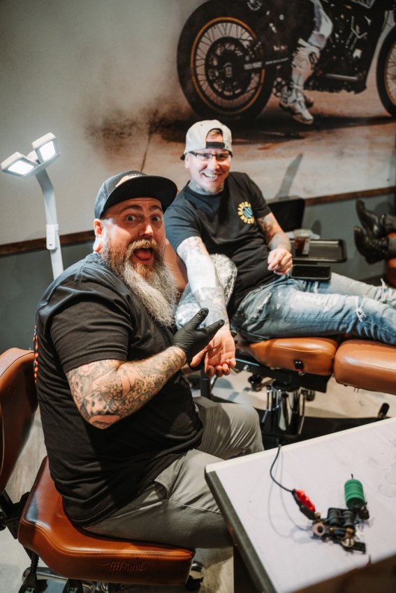 Todd and Chris at Hart & Huntington Tattoo Co. Orlando