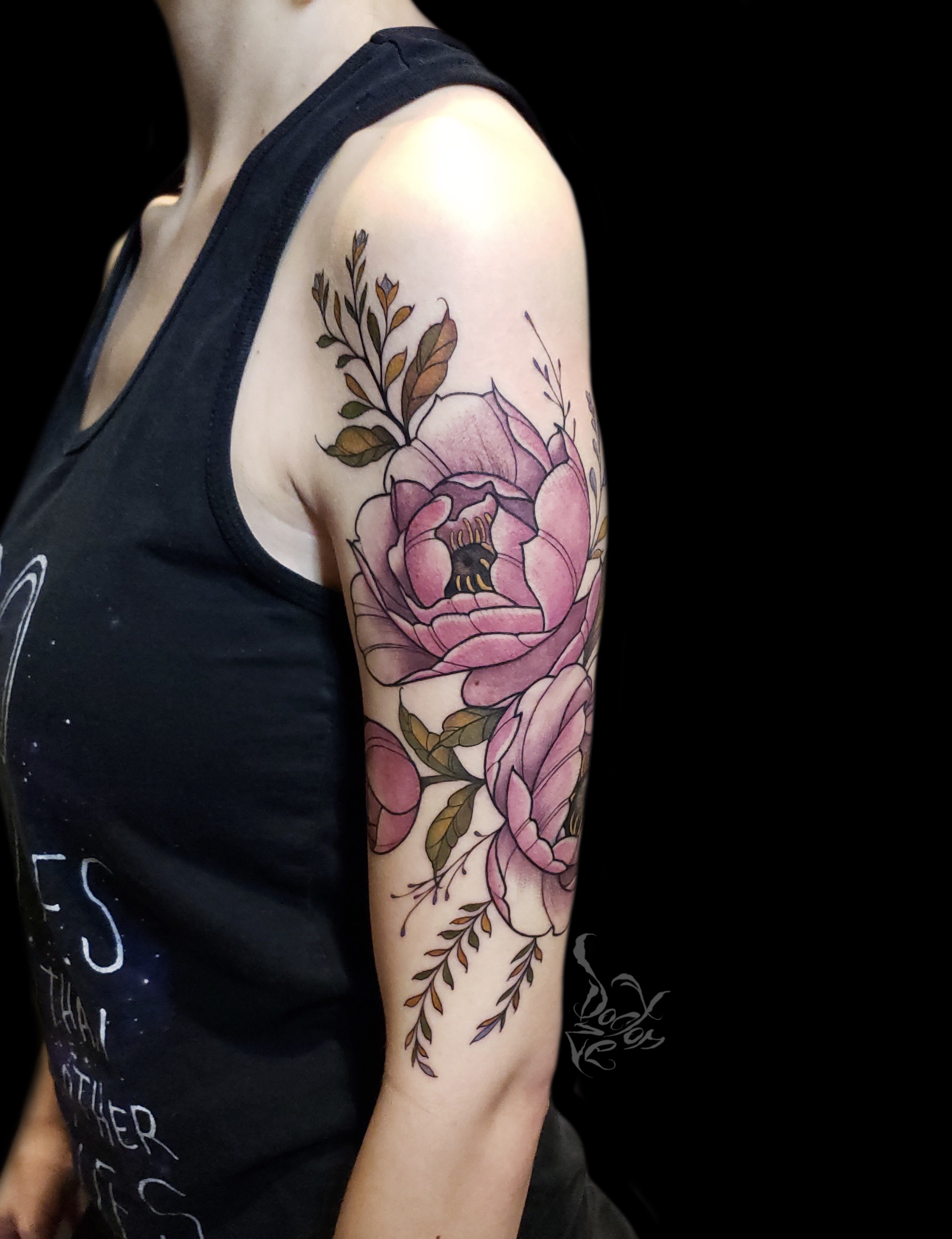 Black and Gray Woodland Illustrative Tattoo by Justin Gorbey: TattooNOW