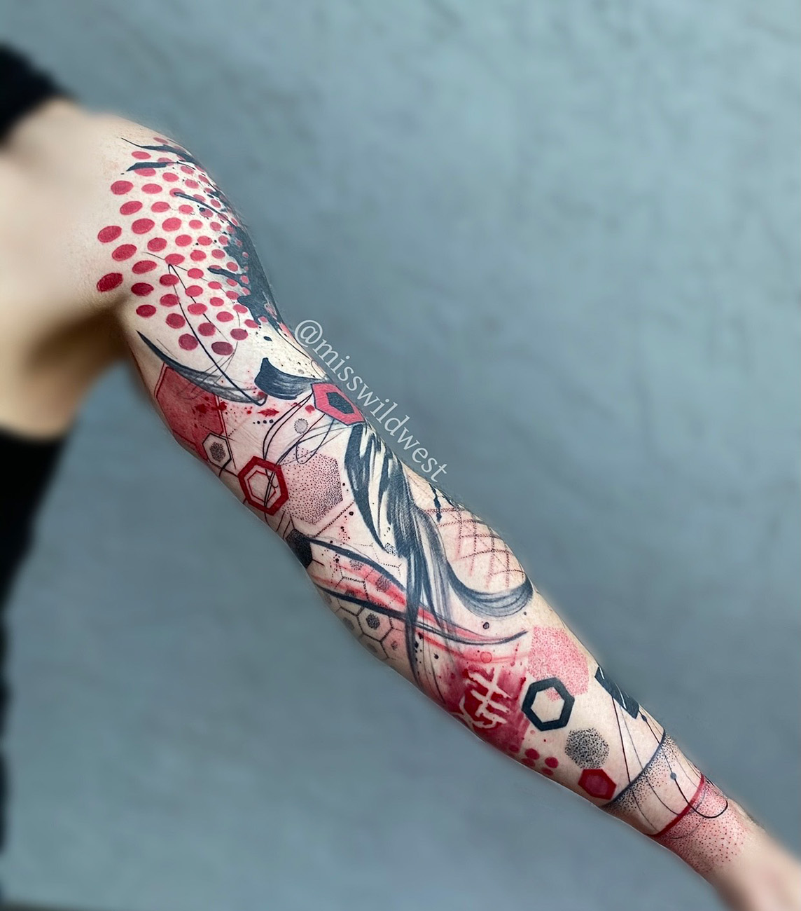 Trash Polka, Abstract, Color, Geometric tattoo by Orlando Tattoo Artist -  Cortni West